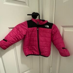 12-18 month hot pink and black reversible North Face Jacket